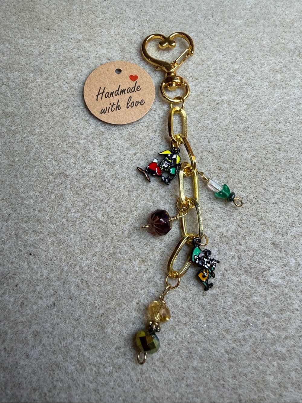 Hare & Hatter Charm Keychain/ Bag Charm- NWT Handmade